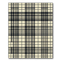 Classic Black Cream Plaid Squares Rug