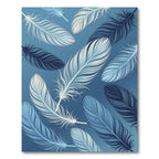 Ethereal Blue Floating Feather Arrangement Rug