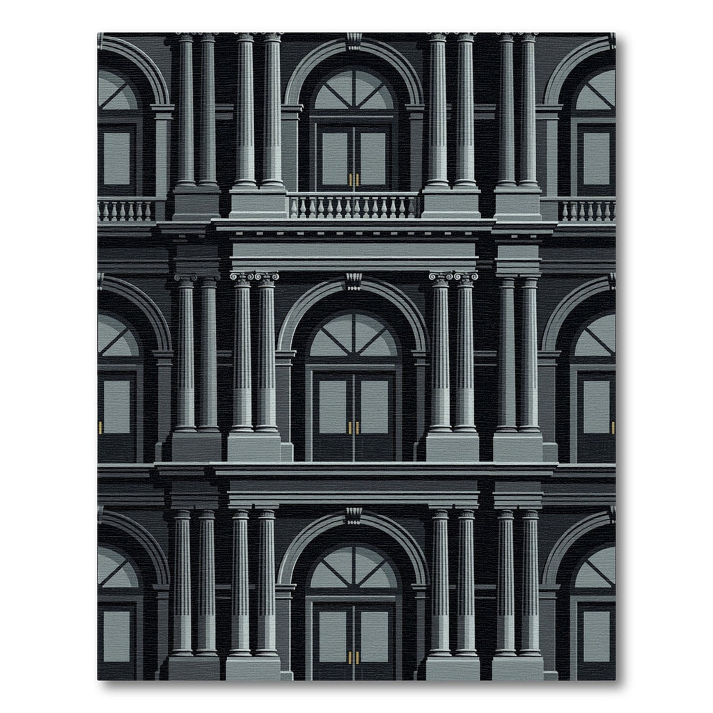 Monochromatic Neoclassical Architectural Repeats Rug