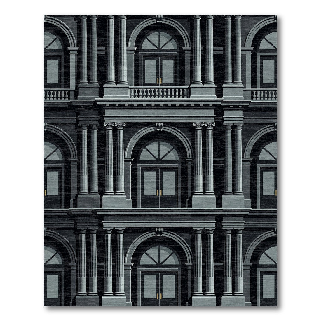 Monochromatic Neoclassical Architectural Repeats Rug