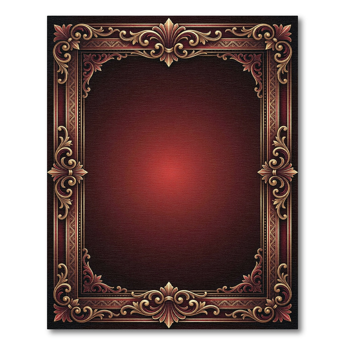 Ornate Royal Crimson Gold Border Rug