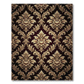 Gold Damask Floral Vintage Inspired Rug