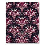 Art Deco Pink Fan Plume Wallpaper Rug