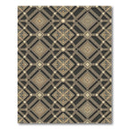 Ornate Gold Geometric Trellis Tile Rug