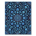 Deep Blue Floral Fish Mandala Rug