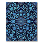 Deep Blue Floral Fish Mandala Rug