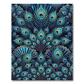 Peacock Feather Emerald Blue Gold Art Deco Rug