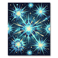 Exploding Cyan Starburst Cosmic Blast Rug