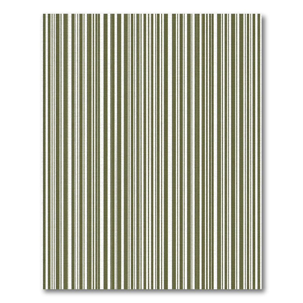 Olive White Vertical Stripe Rug