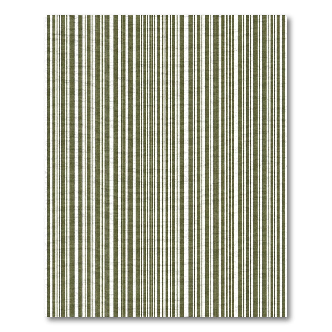 Olive White Vertical Stripe Rug