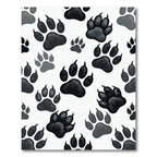Black and Gray Animal Paw Tracks Rug