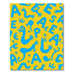 Blue Whimsical Alphabet Creatures Rug