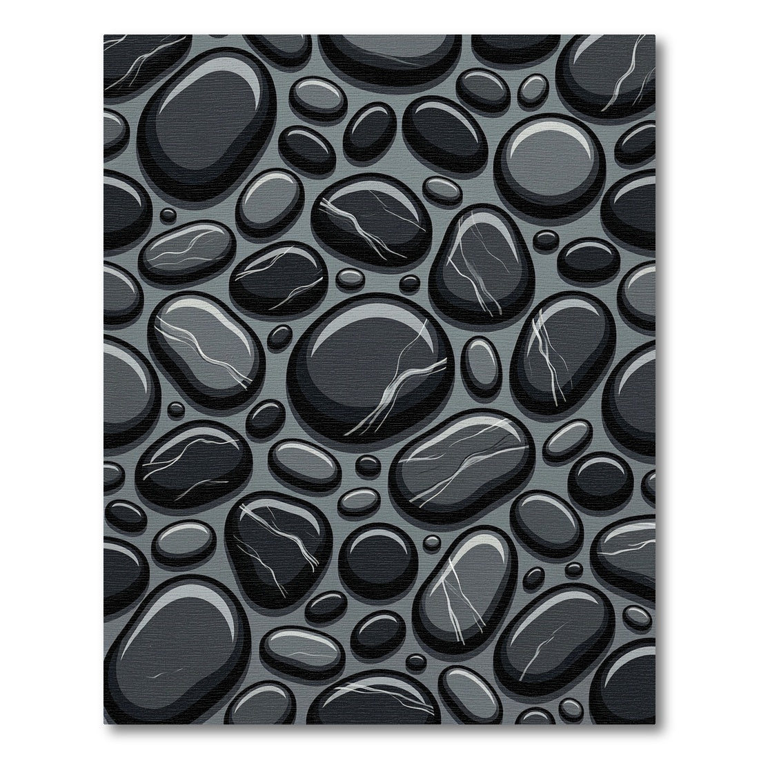 Chic Grey Smooth Stone Collection Rug
