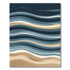 Oceanic Swirl Blue Beige Waves Rug