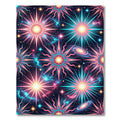 Vibrant Neon Celestial Starburst Galaxy Rug