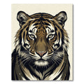 Bold Tiger Face Portrait Rug