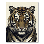 Bold Tiger Face Portrait Rug