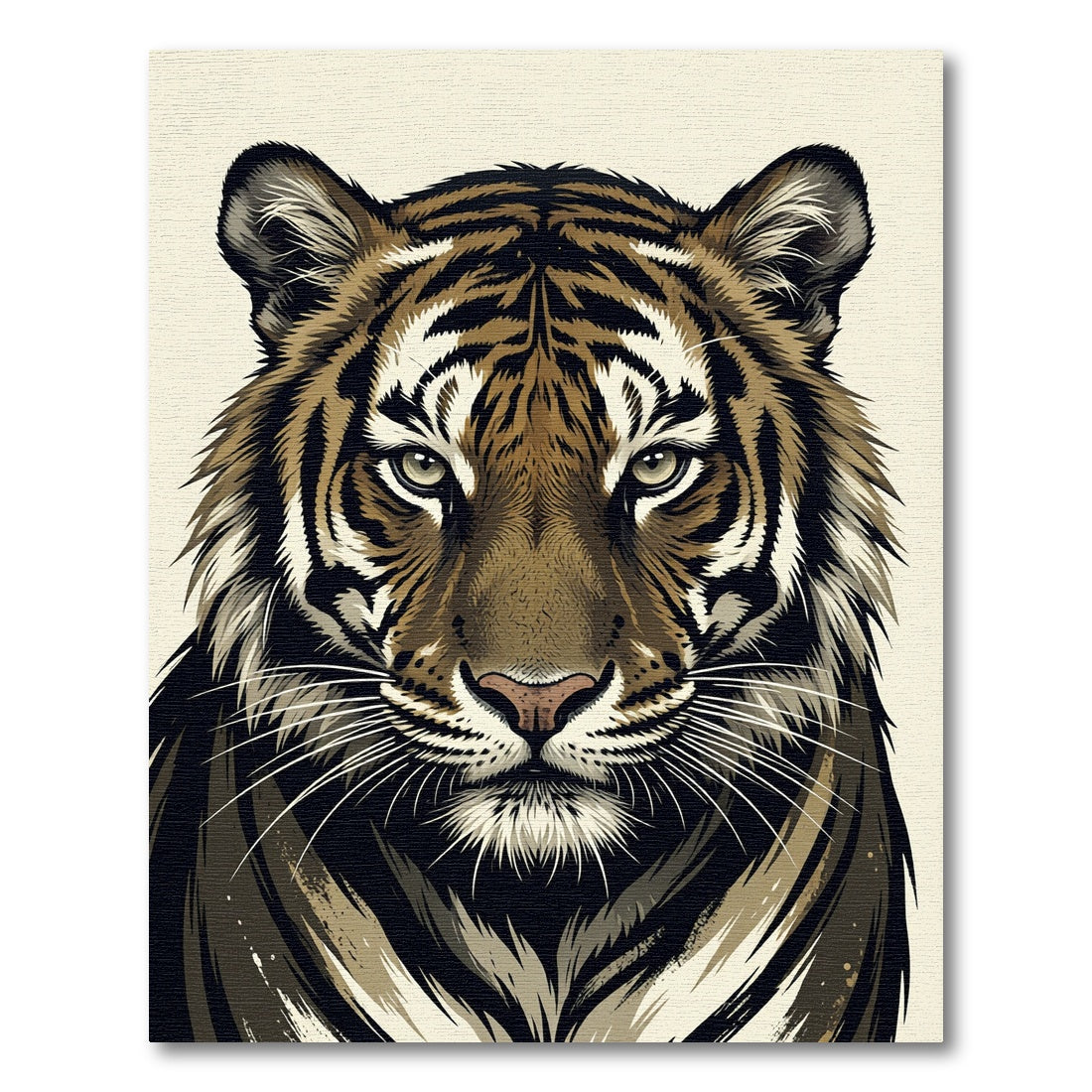 Bold Tiger Face Portrait Rug