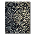 Ornate Black Floral Scroll Rug