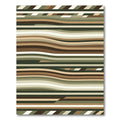 Earthy Olive And Mocha Wavy Stripe Rug