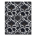 Black Gold Floral Damask Art Rug