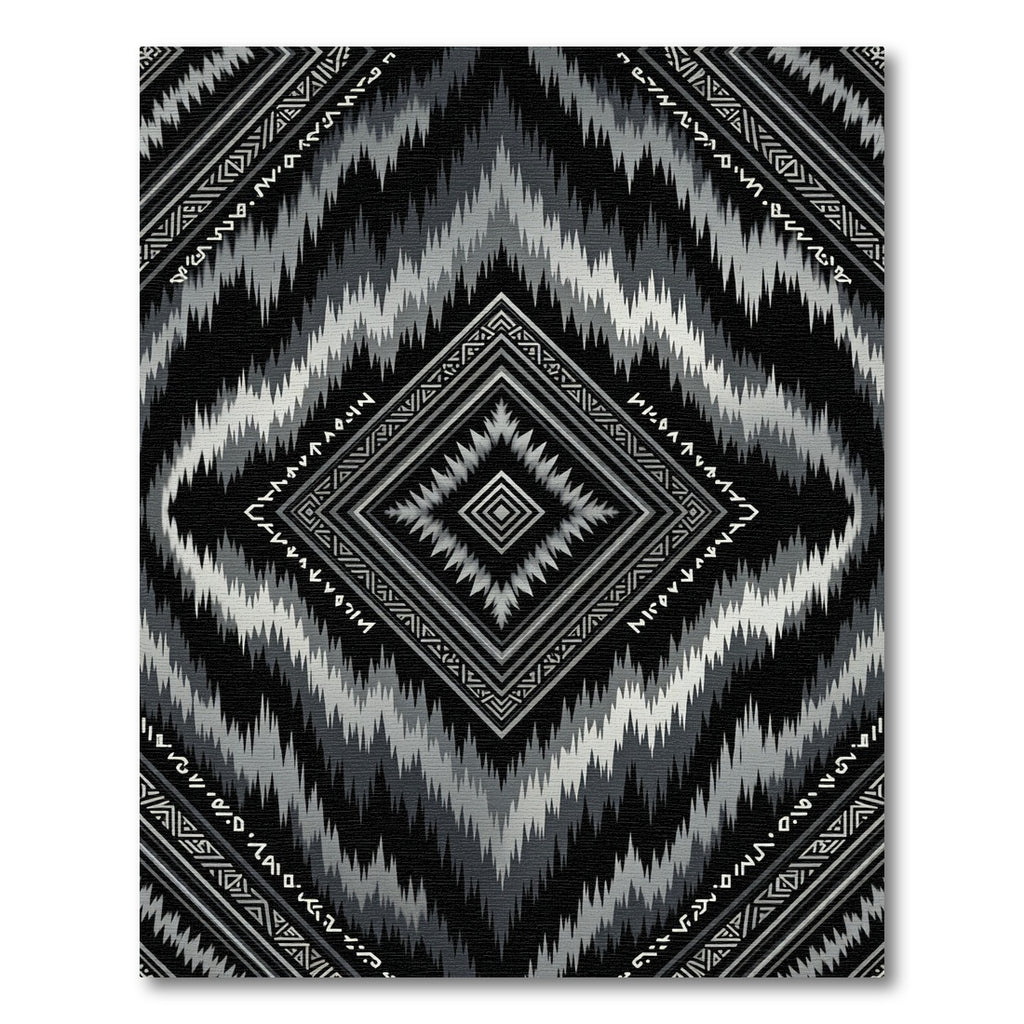 Monochrome Diamond Tribal Stripes Rug