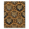Golden Leopard Face Animal Spot Illustration Rug