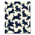 Playful Black Scottish Terrier Sketch Rug