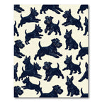 Playful Black Scottish Terrier Sketch Rug
