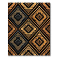 Gold and Charcoal Geometric Aztec Diamond Rug