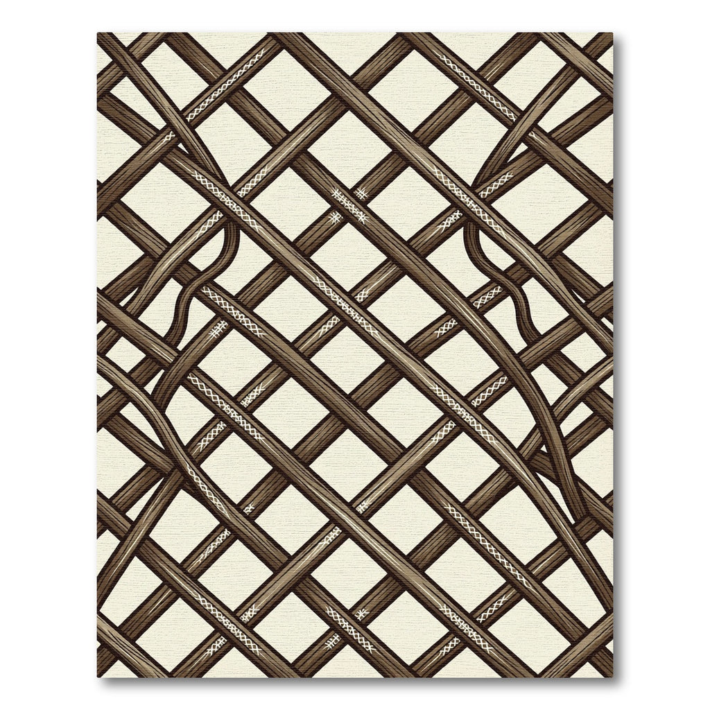 Brown Woven Lattice Intertwined Geometric Rug