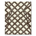 Brown Woven Lattice Intertwined Geometric Rug