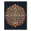 Aztec Sun Calendar Circular Medallion Rug