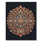 Aztec Sun Calendar Circular Medallion Rug