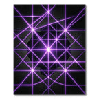Electric Violet Geometric Laser Grid Rug