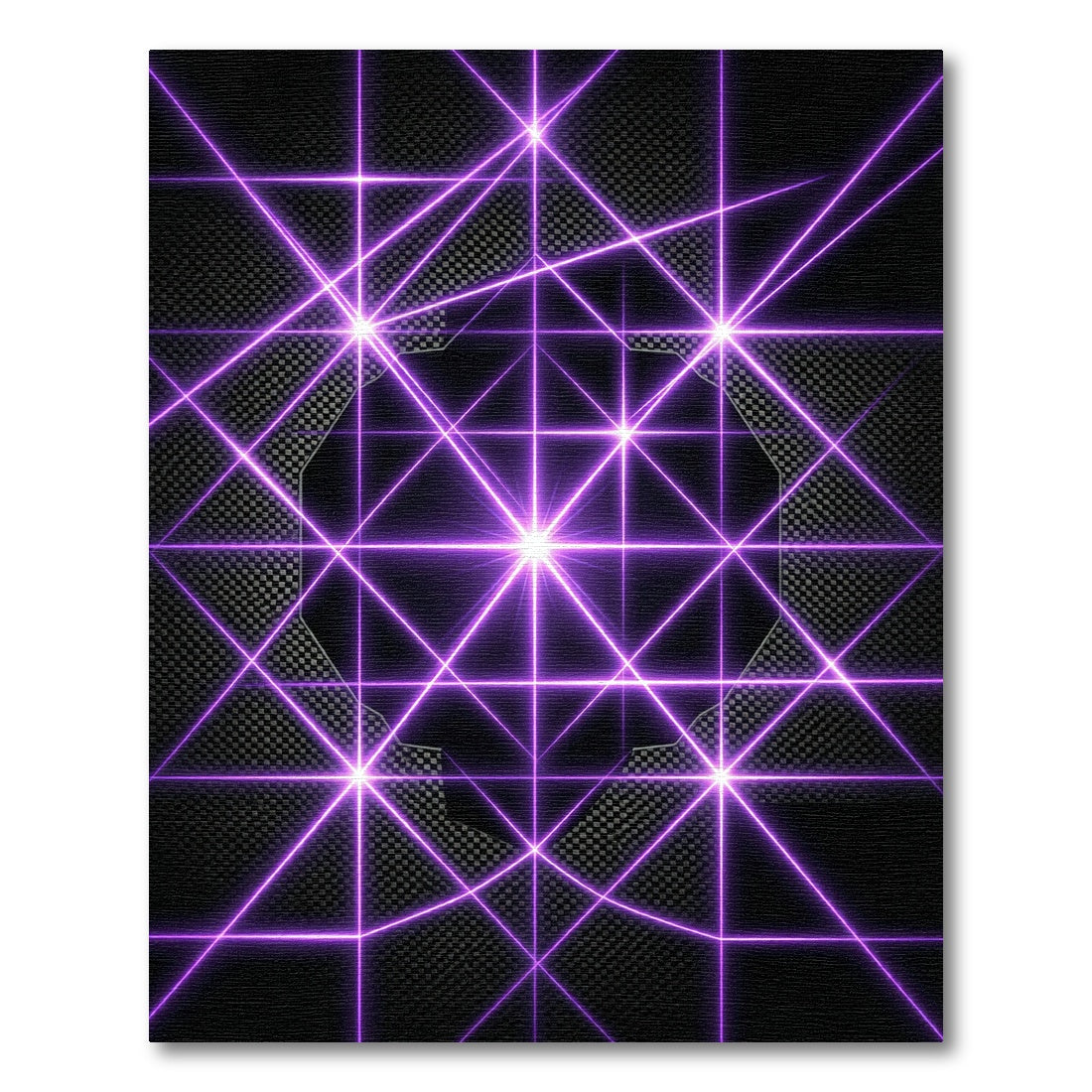 Electric Violet Geometric Laser Grid Rug