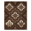 Elegant Chocolate Floral Damask Medallion Rug