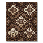 Elegant Chocolate Floral Damask Medallion Rug