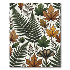 Autumn Forest Fern and Maple Leaf Rug