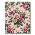 Pink Cream Rose Garden Bouquet Rug