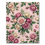 Pink Cream Rose Garden Bouquet Rug