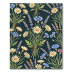 Dark Meadow Chamomile Lavender Cornflower Bouquet Rug