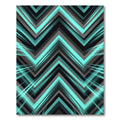 Modern Teal Iridescent Chevron Geometric Rug