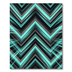Modern Teal Iridescent Chevron Geometric Rug