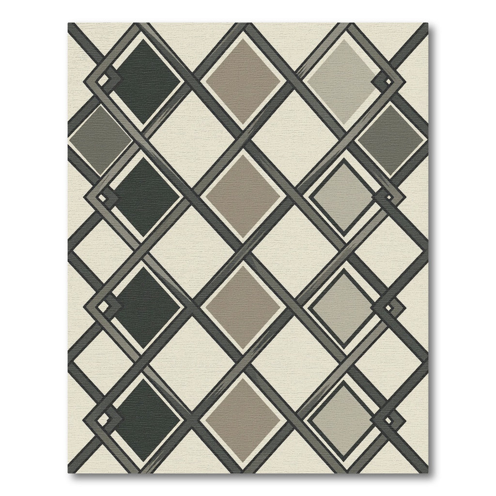 Sophisticated Gray Geometric Intersecting Diamond Rug