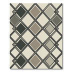 Sophisticated Gray Geometric Intersecting Diamond Rug