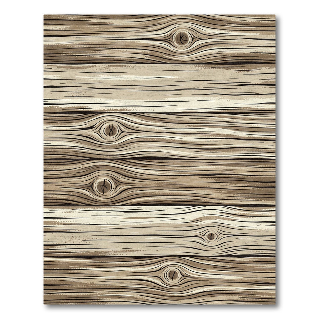 Rustic Earthy Tone Wood Grain Rug