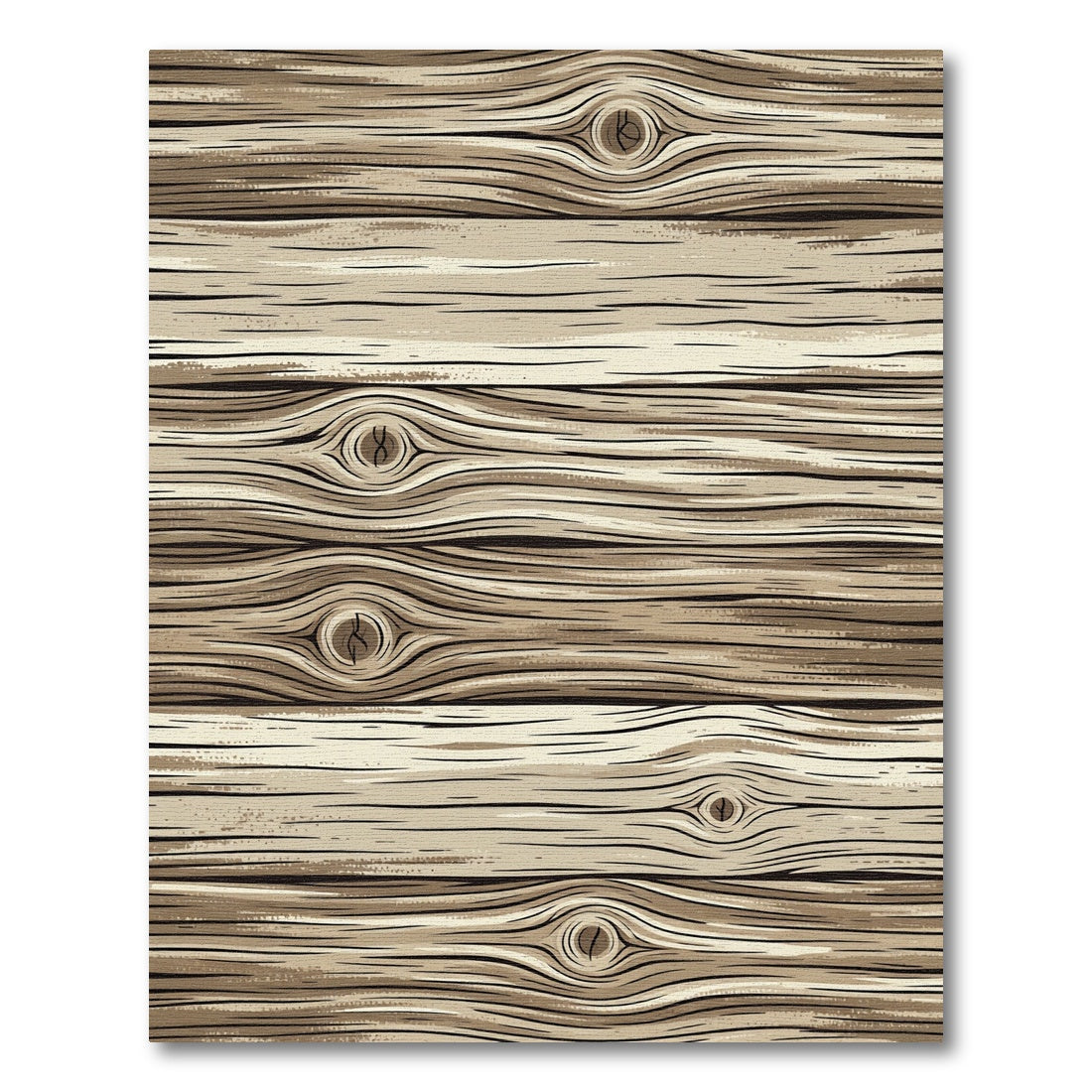 Rustic Earthy Tone Wood Grain Rug