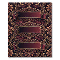 Ornate Crimson Gold Scrollwork Rug