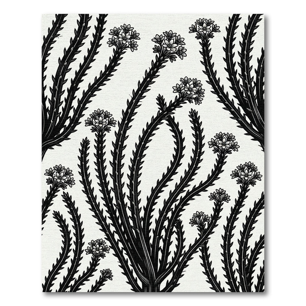 Monochromatic Outline Floral Spray Rug